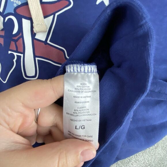 Life Is Good Sweatshirt Large Darkest Blue Jake Adirondack Stars Hooded Pullover - Picture 12 of 14